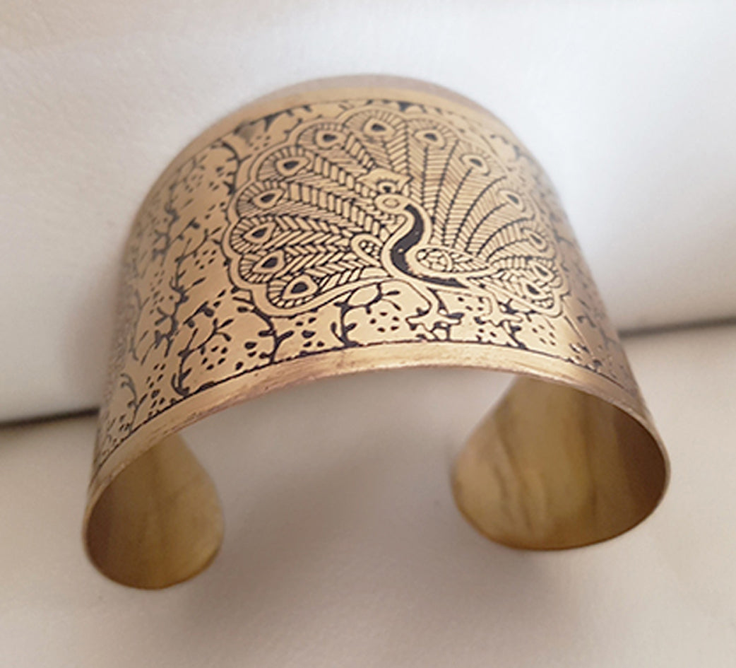 Armband mit Pfau in Kupfer