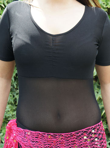 Wunderschöner Bauchtanzbody mit transparentem Bauchnetz