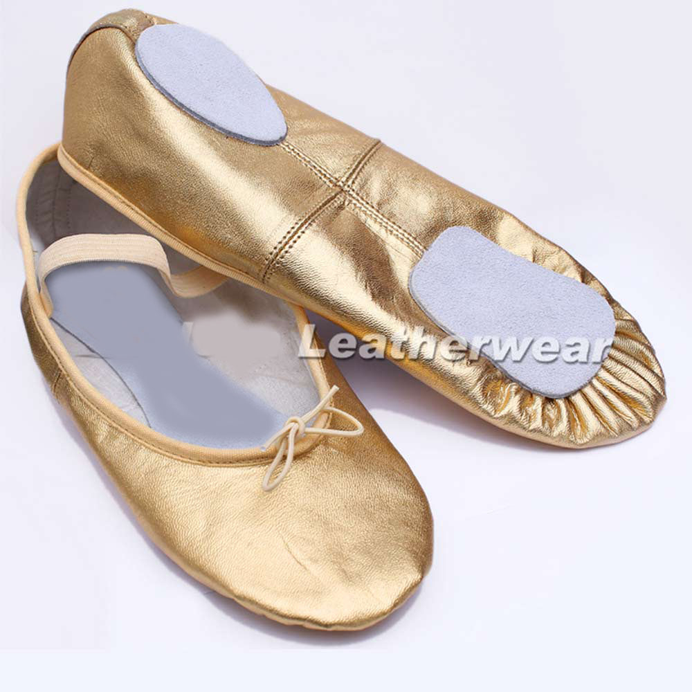 Wunderschöne Bauchtanzschuhe aus Leder in Gold