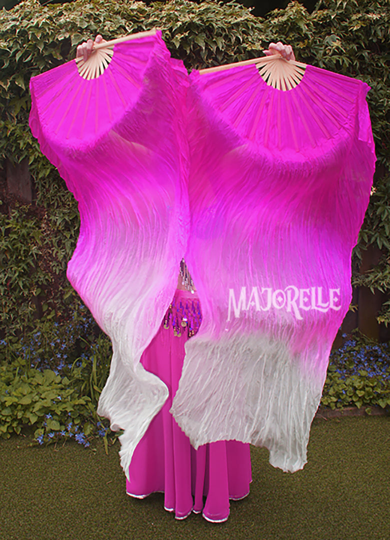 Seidenschleierfächer in Lila bis Helllila, Länge 150cm,