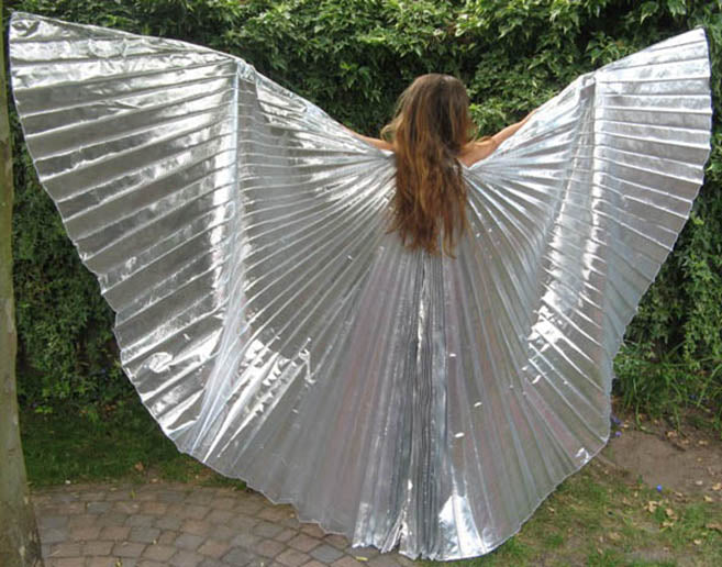 Isis-Flügel in Silber aus hochwertigem Organza