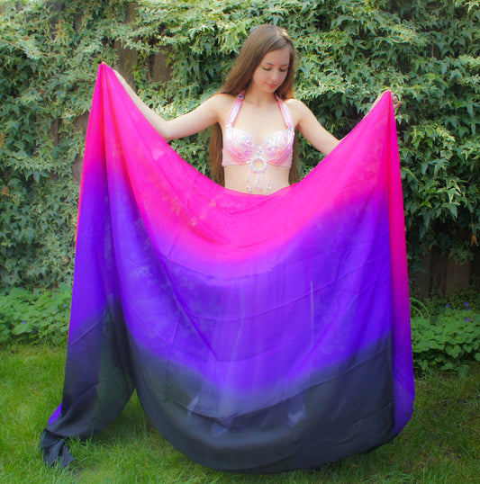 Seidenschleier im Fuchsia Farbverlauf 100% Seide