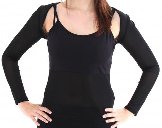 Bauchtanz-Top mit Bauchnetz und lockerem Bolero 3/4-Arm, 2-teilig