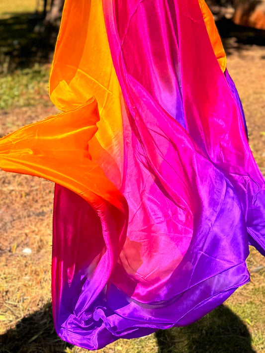 Seidenschleier im Fuchsia Farbverlauf 100% Seide