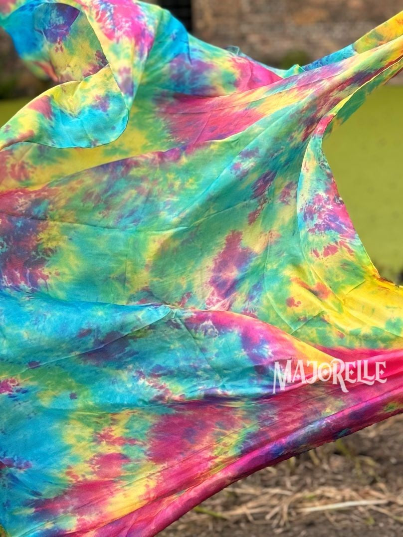 Seidenschleier halbrund Tie Dye Frühling