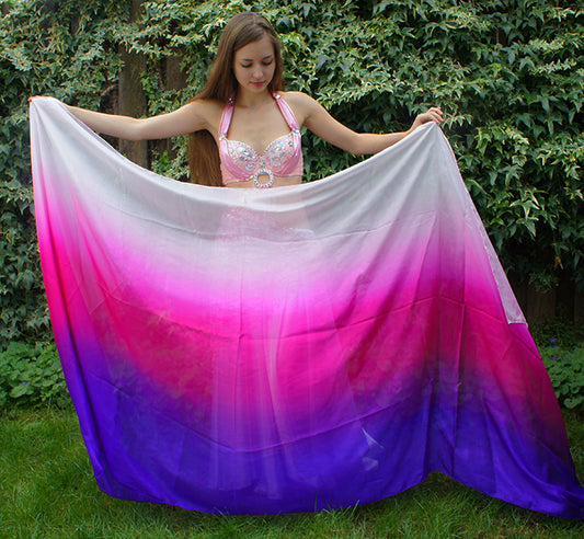 Seidenschleier im Fuchsia Farbverlauf 100% Seide